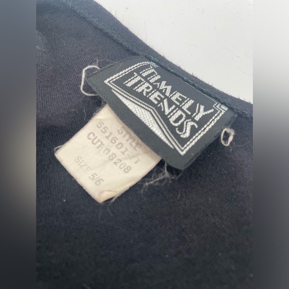 Vintage Timely Trends 3/4 Sleeve Black Floral Fit & Flare Dress - Picture 12 of 14